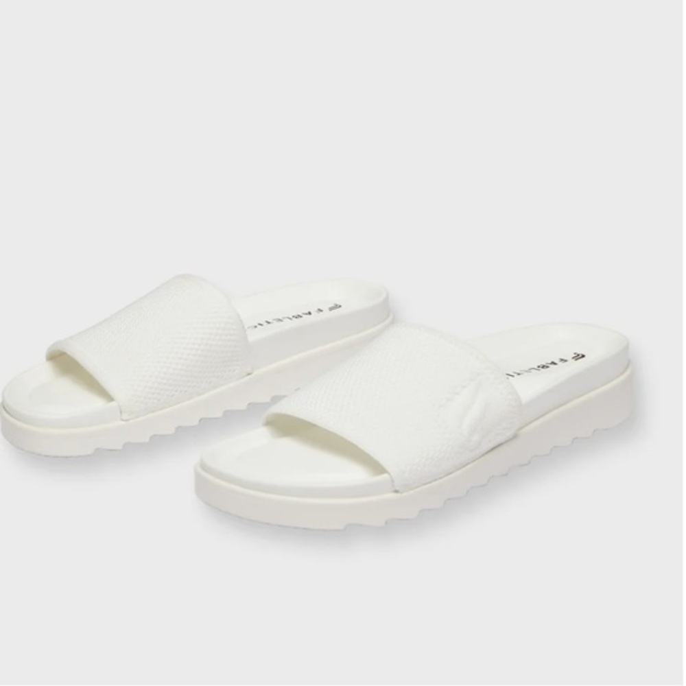 Fabletics White Pool Slides Sandals New In Box